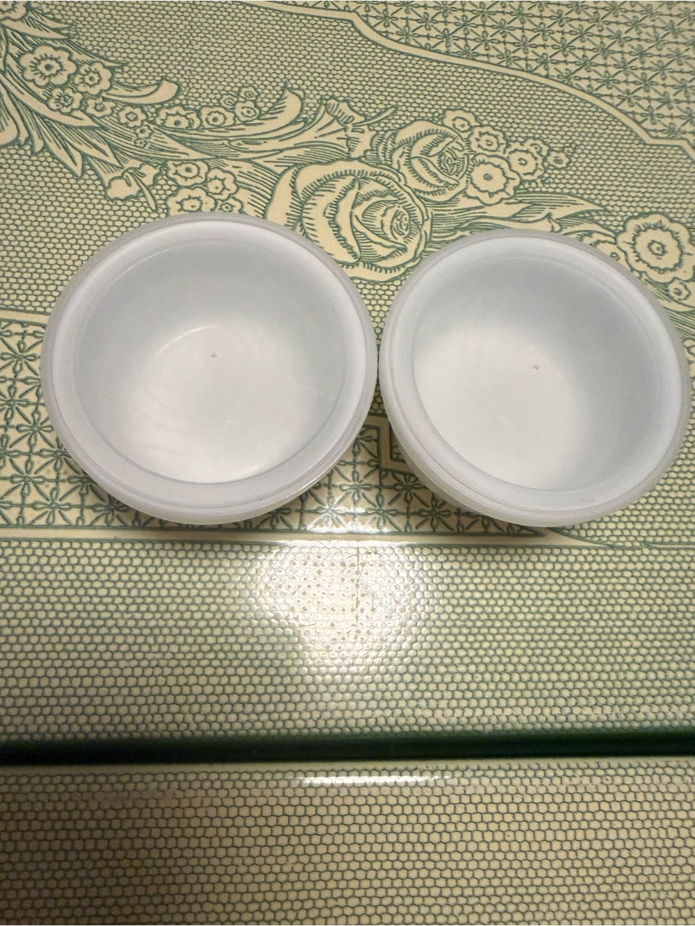 Vintage Glasbake condiment containers with lids